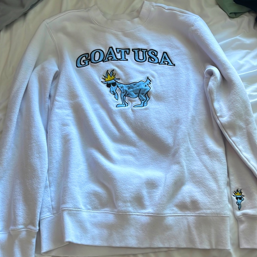 This is a white crewneck in very good condition and was only worn once.